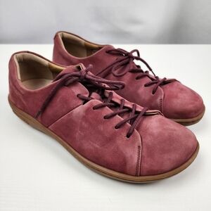 Birkenstock Women's Wine Albany Nubuck Leather Lace Up Sneakers Size 40 EU